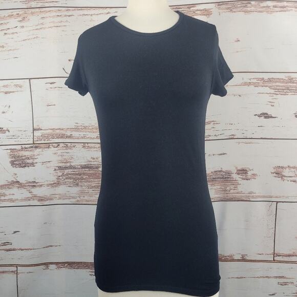 Majestic Filatures deluxe teeshirt souft touch t-shirt black size 2 small - Picture 1 of 8